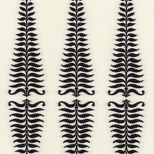 2.5 Yards Schumacher Fern Tree Noir Cream Fabric